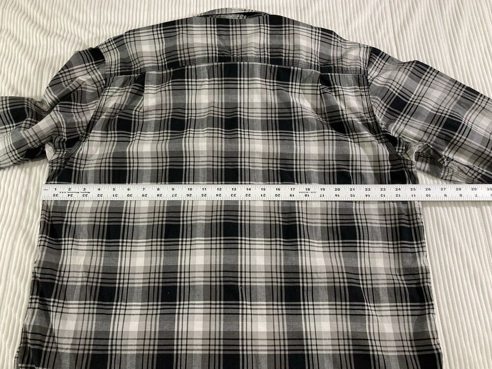 Carhartt Rugged Flex Shirt Men XL Black Gray Plaid Button Up Relaxed Workwear - Picture 8 of 9